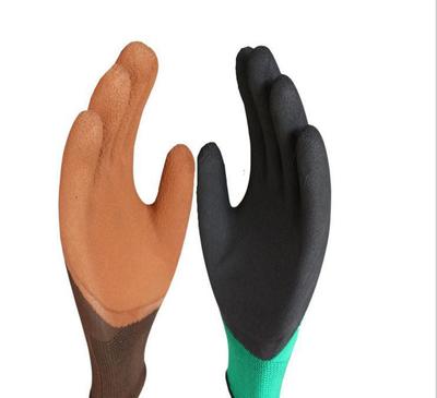 【十三針尼龍乳膠咖啡發(fā)泡半掛勞保手套耐磨防滑透氣工廠直銷(xiāo)】?jī)r(jià)格_廠家_圖片